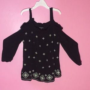 An off the shoulder top.